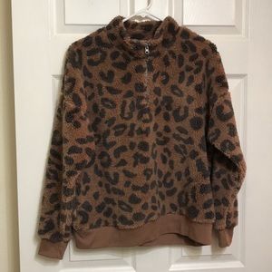 BNWT Grayson Threads Leopard Fleece Sweatshirt